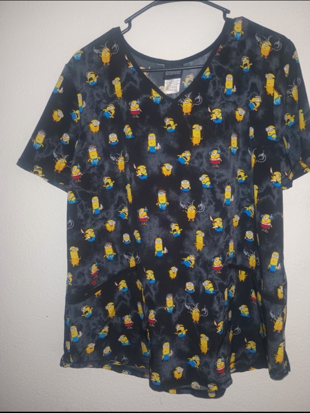 Minions Black Short Sleeve V-Neck Tee